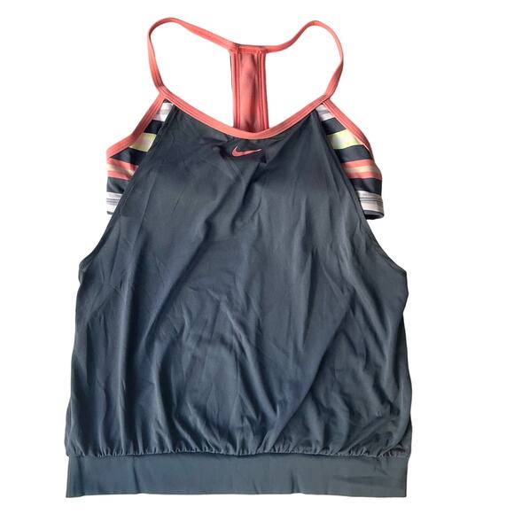 Nike Women’s Sleeveless Workout Tank Top size M, Blue Pink, with Built In Bra - Picture 1 of 9